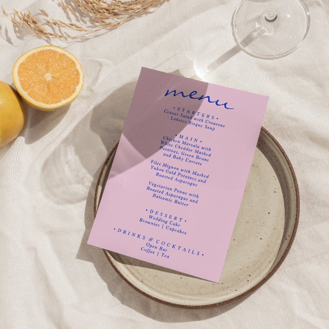 Menu Casamento de Boho Moderno com Brilho Colorido (Criador carregado)