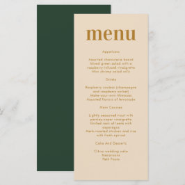 Menu Casamento de Boho Moderno Minimalista
