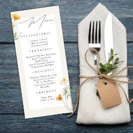 Menu Casamento de Boho Primavera Wildflower Botanical