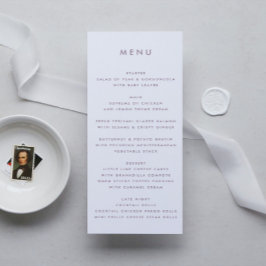 Menu Casamento de Bold Monograma Moderno em Lilac Roxo