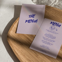 Menu Casamento De Bolo Retro Com Desenho De Mão Moderno