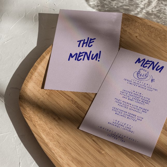 Menu Casamento De Bolo Retro Com Desenho De Mão Moderno (Criador carregado)