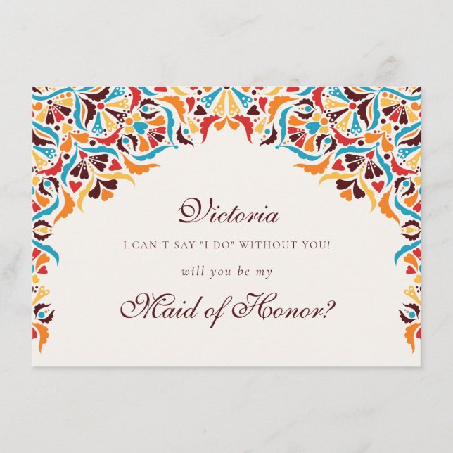 Menu Casamento de Borda com Estilo Floral de Marfim, Lu (Frente)