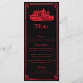Menu Casamento de Borda de Castelo Gótico de Vampiro Pr