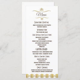 Menu Casamento de Brooch Dourado negro e legante