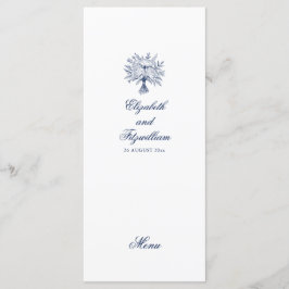 Menu Casamento de Buquê Bridal Escrito Minimalista