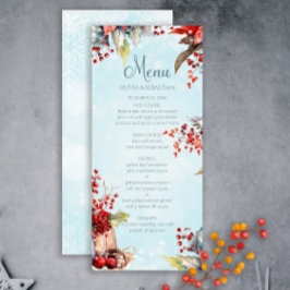 Menu Casamento de buquê de morango Cozy Winter Rowan