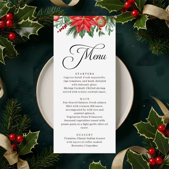 Menu Casamento de Caligrafia com Script Greenery Festiv (Criador carregado)