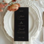 Menu Casamento de Caligrafia Dourada Clássica Elegante<br><div class="desc">parte de uma coleção *folha não real</div>