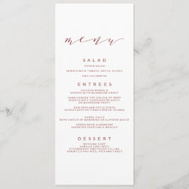 Menu Casamento de Caligrafia | Marsala