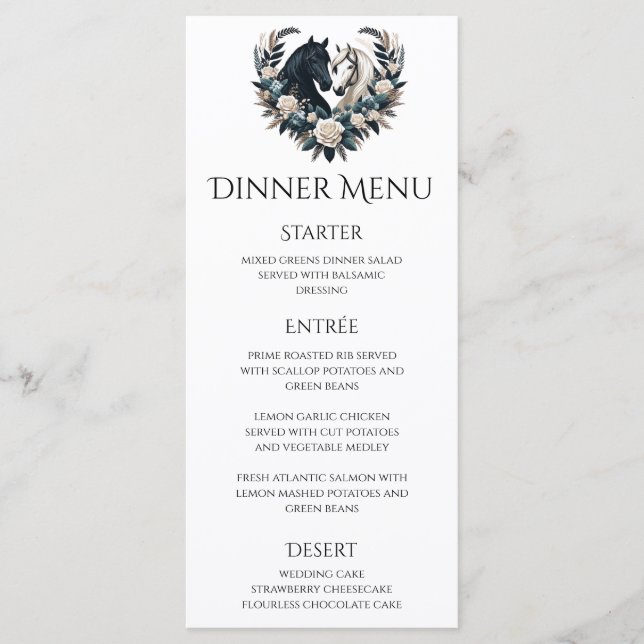 Menu Casamento de Casamentos no Amor (Frente)