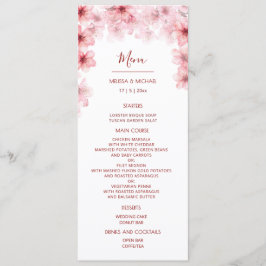 Menu Casamento de Cerejeira em Aquarela
