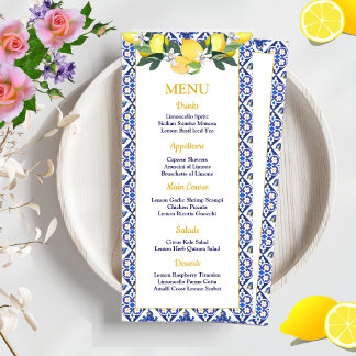 Menu Casamento de Chás de panela de Azulejos Italianos