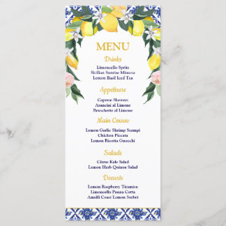 Menu Casamento de Chás de panela de Azulejos Italianos