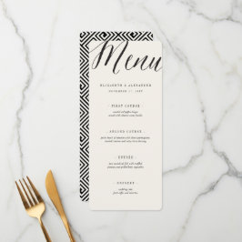 Menu Casamento de Chaves Grego Geométricas Grego com Sc
