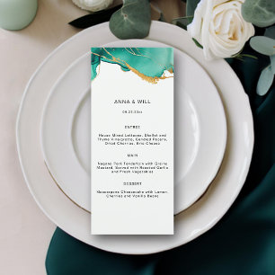 Menu Casamento de Chic na Praia Dourada de Teal Summer,
