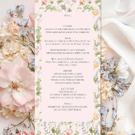 Menu Casamento de Chinoiserie Floral Rosa
