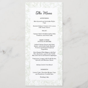 Menu Casamento de Chinoiserie Green Sage Peony