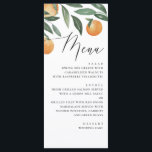 Menu Casamento de citros de aquarela. Laranja floral de<br><div class="desc">Menu de casamento dos citros de água.</div>