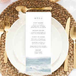 Menu Casamento de Coastal Blue Watercolor