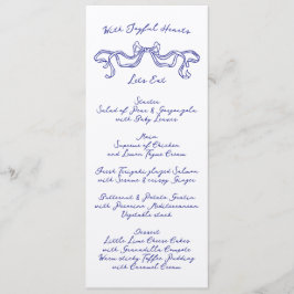 Menu Casamento de Cobalt Blue La Dolce Vita Ribbon Ecru