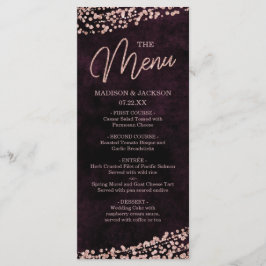 Menu Casamento de Confetti, Marsala Wine & Rosa Do