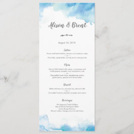 Menu Casamento de Cor Azul ou Cartão de Programa