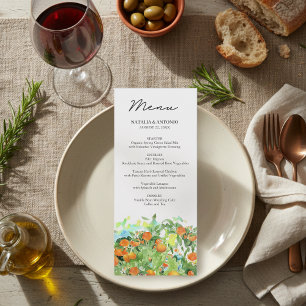 Menu Casamento de Cor de Água do Flor da Árvore de Ci