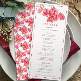 Menu Casamento de cor-de-água rosa-vermelha Bougainvill
