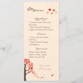 Menu Casamento de Corações da Árvore de Amor