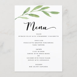 Menu Casamento de Cores Aquáticas Elegantes Simples e R