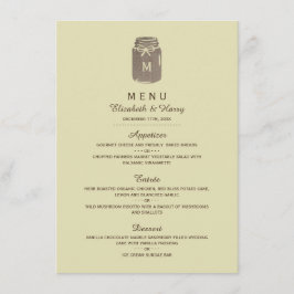 Menu Casamento de Country Burlap Mason Jar