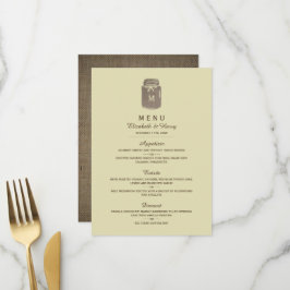 Menu Casamento de Country Burlap Mason Jar