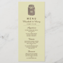 Menu Casamento de Country Burlap Mason Jar