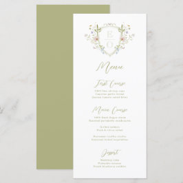 Menu Casamento de Crest do Pastel Wildflower