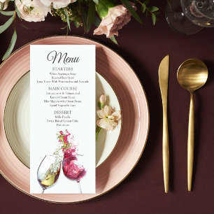 Menu Casamento de dança de vinho tinto e branco