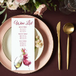 Menu Casamento de Dança de Vinho Vermelho e Branco Eleg<br><div class="desc">Esta design de cardápio apresenta um copo de vinho branco e uma ilustração de vinho tinto com um homem e uma mulher dançando criados de vinho. Simples, mas elegante, com texto marrom sobre fundo branco. Adicione os detalhes do evento editando o texto nas caixas de texto fornecidas. Perfeito para casamentos...</div>