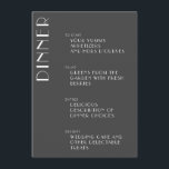 Menu Casamento de Deco de Arte Negra Minimalista Elegan<br><div class="desc">Menu de Casamento de Deco de Arte Elegante Minimalista em Preto e Branco</div>