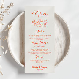 Menu Casamento de Desenho de Mão La Dolce Vita