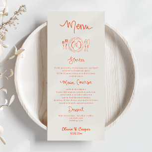 Menu Casamento de Desenho de Mão La Dolce Vita