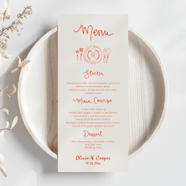 Menu Casamento de Desenho de Mão La Dolce Vita (Criador carregado)