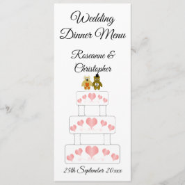 Menu Casamento de Design de Bolo Casado