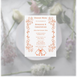 Menu Casamento de Design de Coral Bells