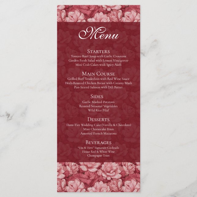 Menu Casamento de Destino com Gardênias Radiantes (Frente)