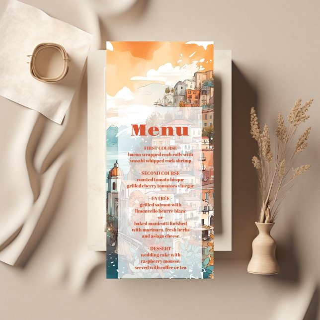 Menu Casamento de Destino da Itália Elegante Moderna (Criador carregado)