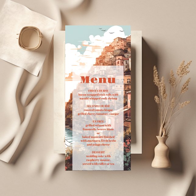 Menu Casamento de Destino da Itália Elegante Moderna (Criador carregado)