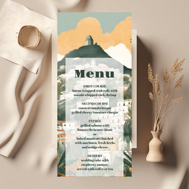 Menu Casamento de Destino de Capri Itália Elegante (Criador carregado)