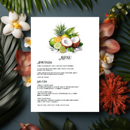 Menu Casamento de Destino de Caribe de Aquarela