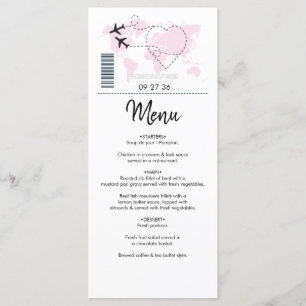Menu Casamento de Destino de Embarque