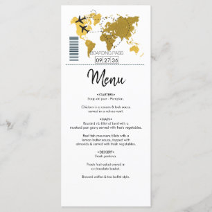 Menu Casamento de Destino de Embarque
